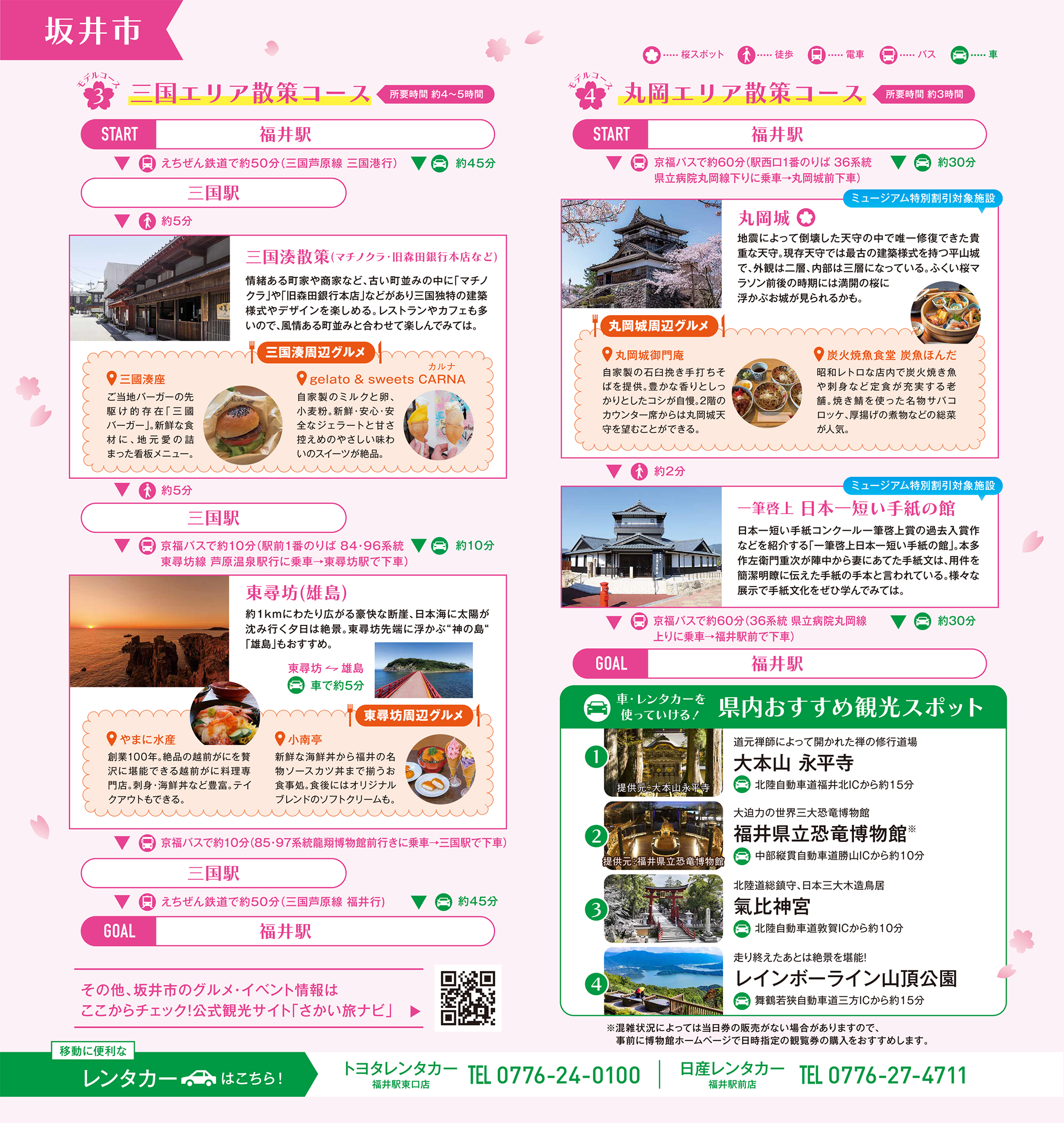 ふくい桜マラソン2026 おすすめ観光コース“4選” リーフレットが開きます